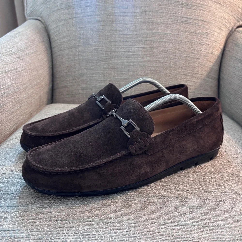 FootJoy Mens‎ 79063 Brown Suede Bit Loafers Driver Shoes Size 10.5 M